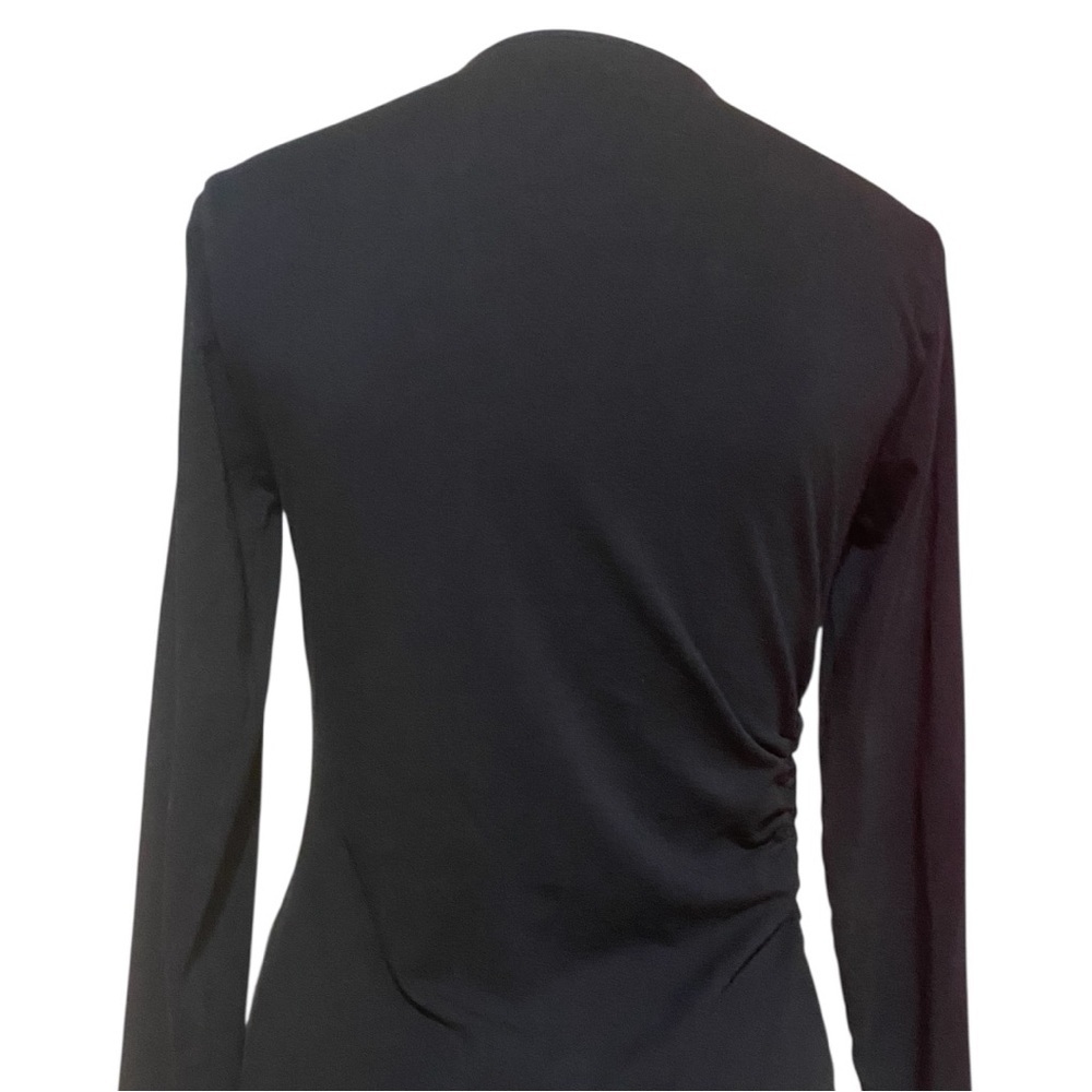 Sundance Elegant Black Long Sleeve Faux Wrap Dress Size S - Picture 7 of 11